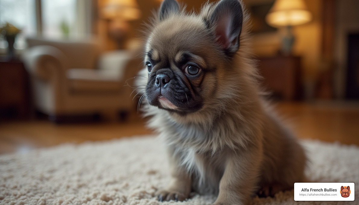 long haired frenchie puppy